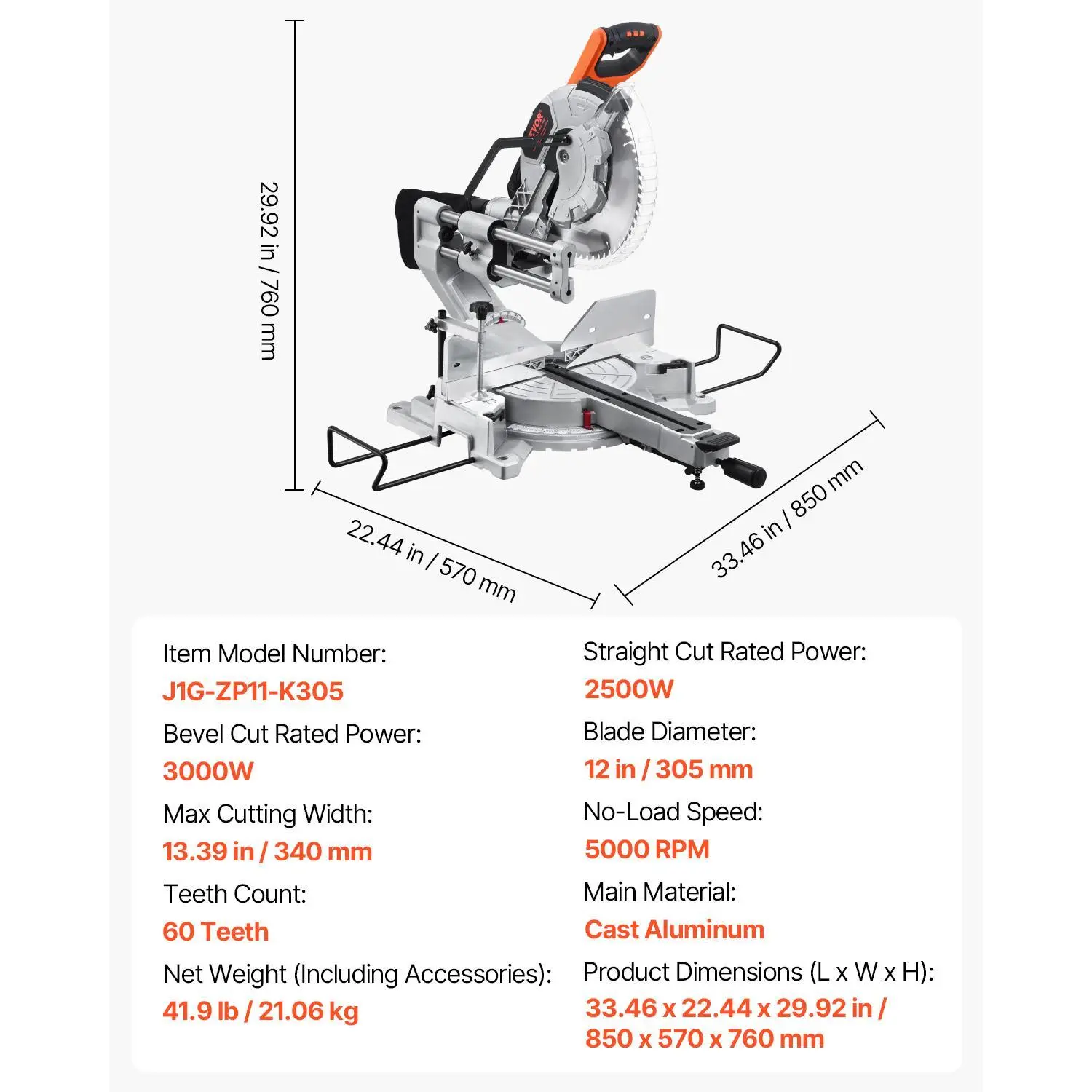 12 inch & double bevel