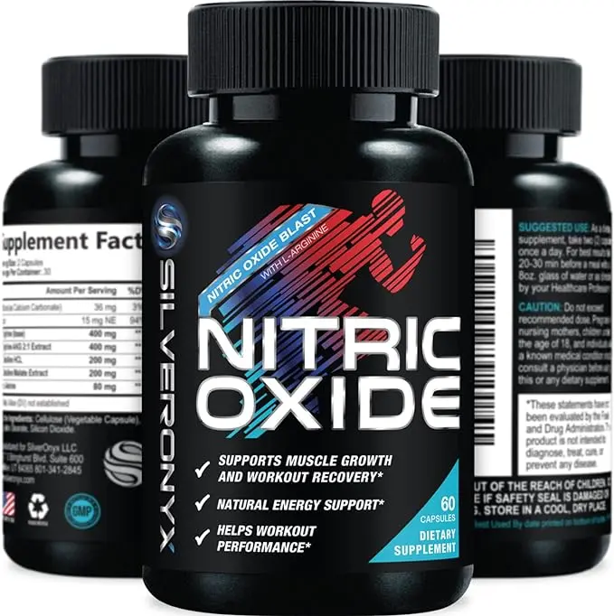 Extra Strength Nitric Oxide Booster - 3X Strength L-Arginine AKG & Citrulline Malate - Men & Women Premium Pre Workout Nitric Booster - Natural Energy & Muscle Support, Bottled in USA - 60 Capsules