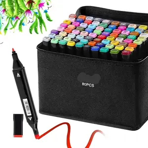 Dual Tip Artist Alcohol Markers Set 80 PCS for Coloring Drawing Sketching Card Making & Illustration Ideal for Adults Kids