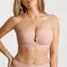 Popilush Push Up T-Shirt Bra Strapless Anti Slip Convertible Seamless Front Closure Molded Cup with Detachable Straps for Wedding Party Everyday Wear