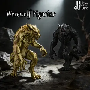 Werewolf Decorative Figurine, Collectible Handmade Statue, Artistic Home Room Bookshelf Decoration, Desktop Ornament, Dark Fantasy Style Sculpture
