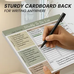 A4 Weekly Planner Task List Notebook, 52 Pages No Date Time Management, Priority Classification, Office Study Schedule Organizer