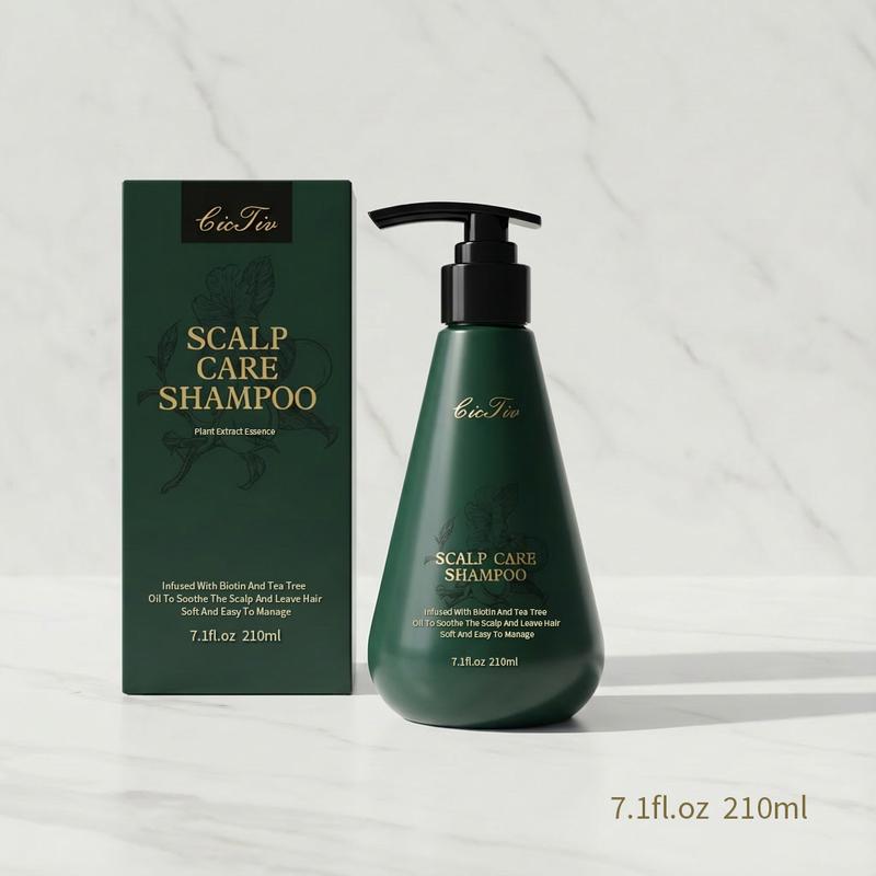 Scalp Care Shampoo with 15 Precious Botanicals, Gently Cleanses and Nourishes Scalp, Promotes Hair Growth, Strengthens Strands, Hair Loss Treatment for Thinning Hair, Unisex, Controls Oil and Boosts Volume, 7 oz (210 ml)