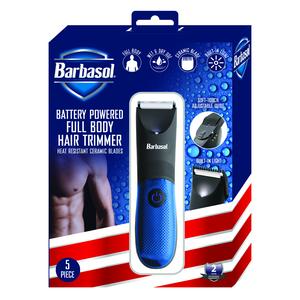 Barbasol Battery Operated Cordless Body Hair Trimmer, Waterproof, Ceramic Blades for Any Male