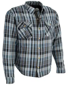 Milwaukee Leather Men's Performance Aramid Reinforced Flannel Biker Shirt Big - 5Xl