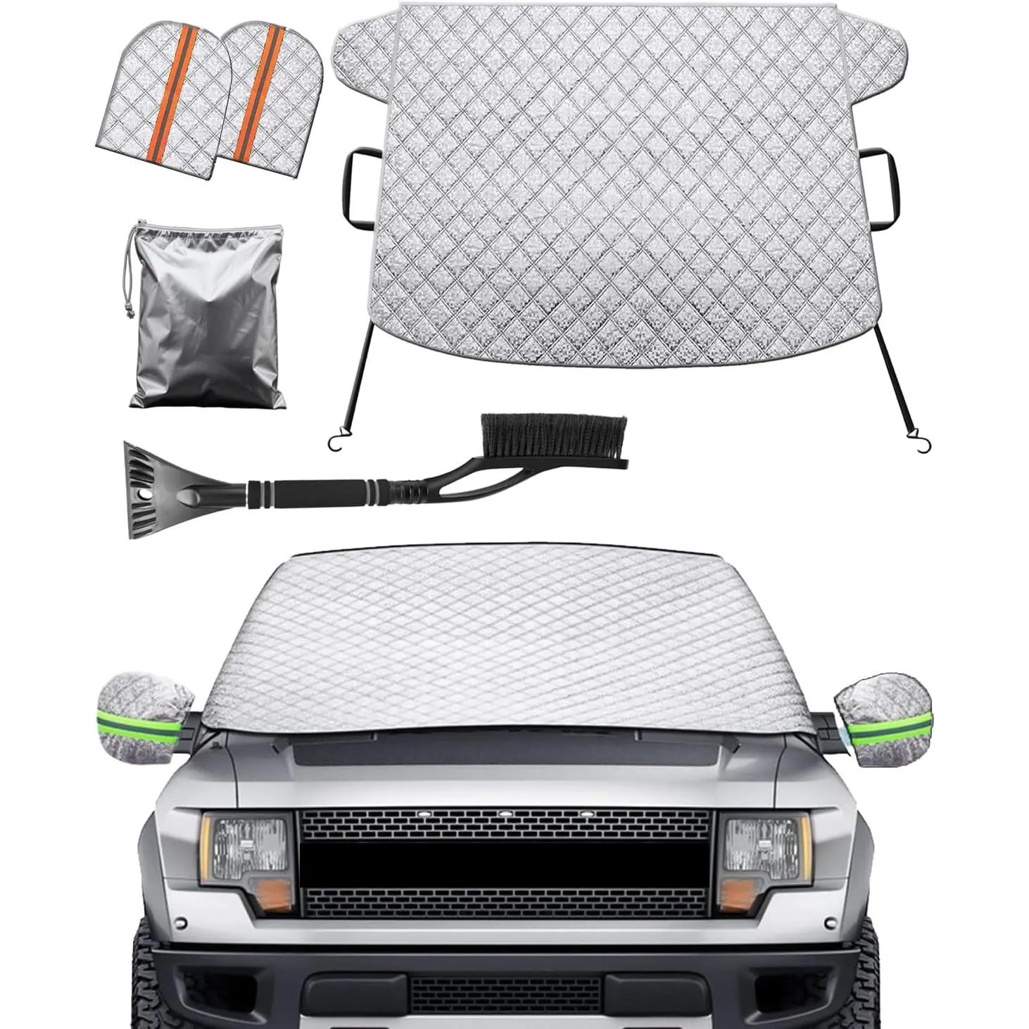 4 Layers Car Windshield Cover for Ice and Snow,Heavy Duty Truck ...
