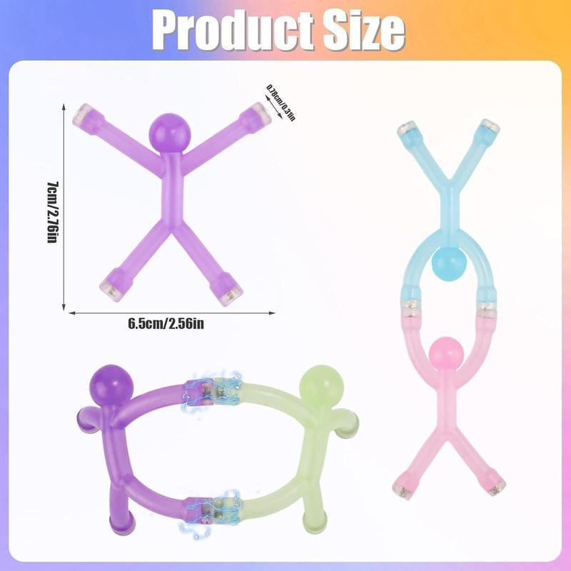 10Pcs Colorful Magnetic Humanoids for Kids .Flexible Fridge Magnets & Fidget Toys, CreativeMagnetic Characters, Suitable for FunDecorations on Refrigerators, Whiteboards orOffices