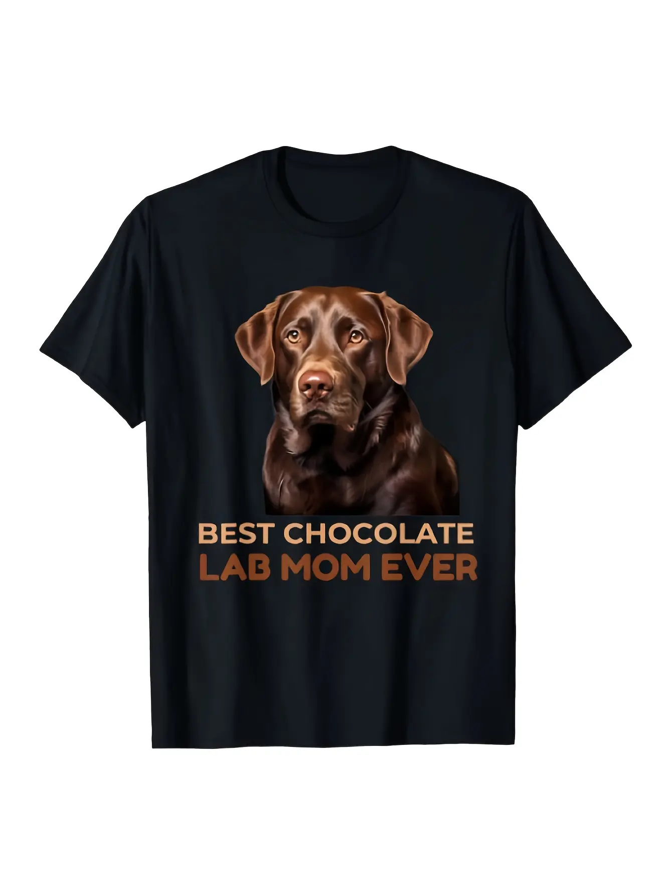1pc Best Chocolate Lab Mom Ever Labrador Dog Lover unisex soft cotton short sleeve t shirt, vintage graphic casual tee for men women teens, perfect birthday holiday gift for camping travel gym daily street  wear