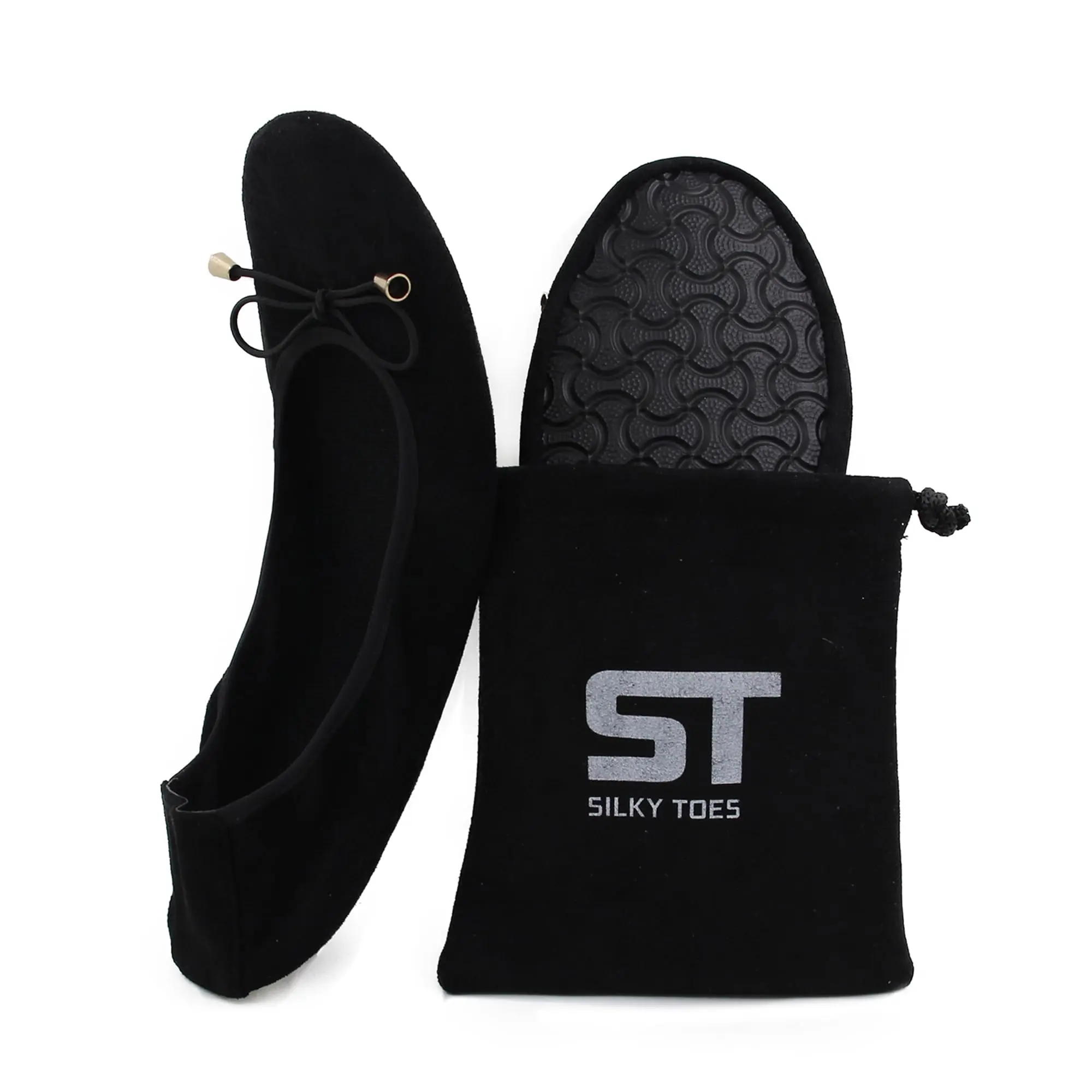 Silky Toes Suede Foldable Ballet Flat Shoes for Women Comfortable Women’s Flats Black or Colored