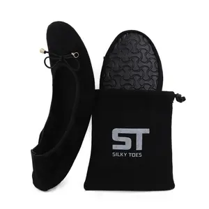Silky Toes Suede Foldable Ballet Flat Shoes for Women Comfortable Women’s Flats Black or Colored