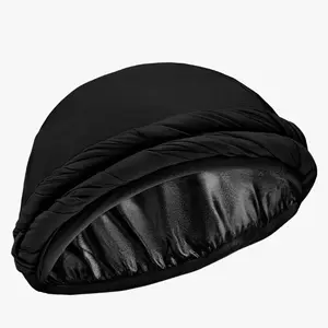 Stylish Twisted Halo Head Wrap for Men and Women Luxurious Satin-Lined Turban Cap with Halo Design Soft Headscarf Beanie Hat