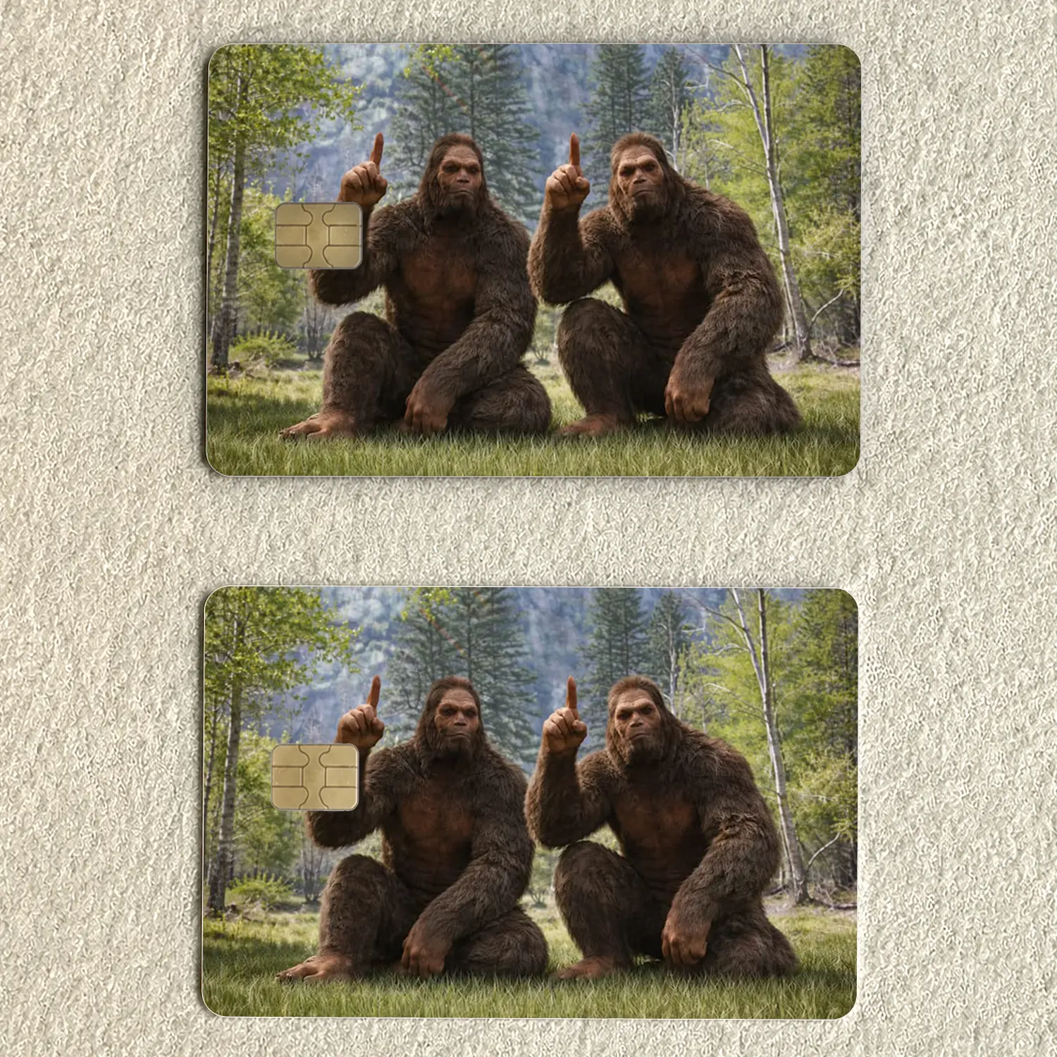 Funny Bigfoot Credit Card Skin – Sasquatch Forest Debit Card Sticker, Cryptid Outdoor Card Cover