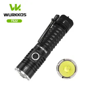 Wurkkos TS22 Powerful 4500LM LED Flashlight with 21700 Battery Magnetic Tail Reverse Charging USB C for Hiking Outdoor Use