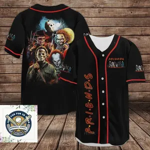 Halloween Horror Characters Baseball Jersey, Horror Characters Movies Shirt, Spooky Halloween Shirt, Horror Movie Shirt, Jersey Shirt , trendy baseball jersey