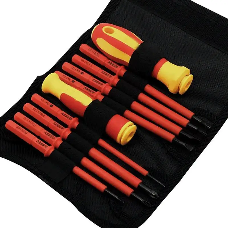 Multifunctional Screwdriver Set, 10pcs/set Portable Handheld Screwdrivers with Storage Bag, Practical Hand Tools for Repairing & Daily Use