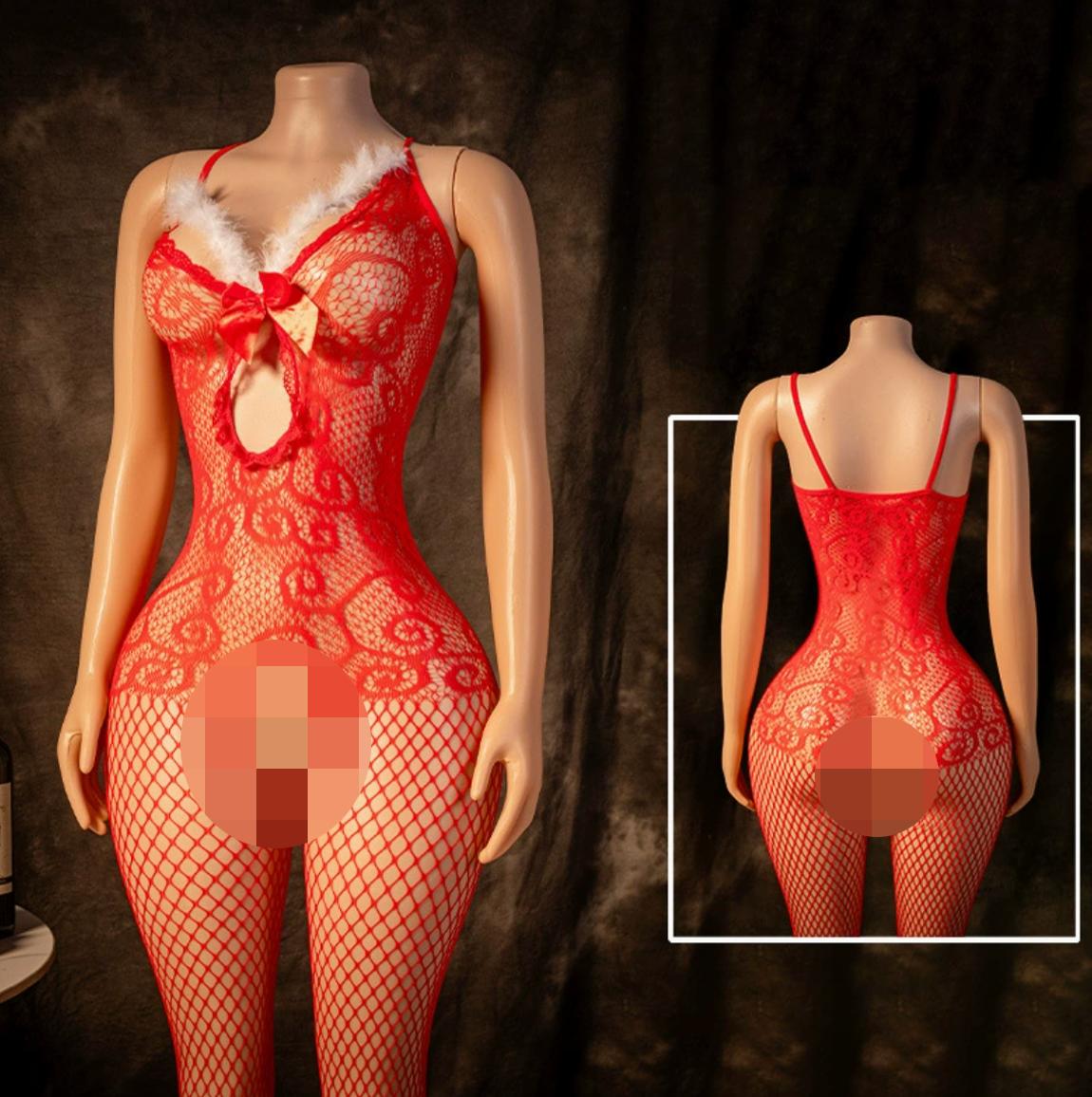 Sexy lingerie, erotic sleepwear, flirtatious temptation props, European and American style uniform, one-piece stockings set