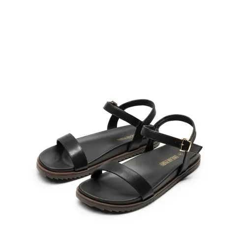 DREAM PAIRS Women's Stylish Round Toe Wedge Anti Slip Sandals - PU Upper, Arch Support, Adjustable Buckle Closure, Casual Beach Shoes for Holidays, Women's Daily Outdoor Summer Footwear