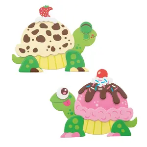 4 1/2" x 3 1/2" Ice Cream Scoop Turtle Magnet Craft Kit - Makes 12