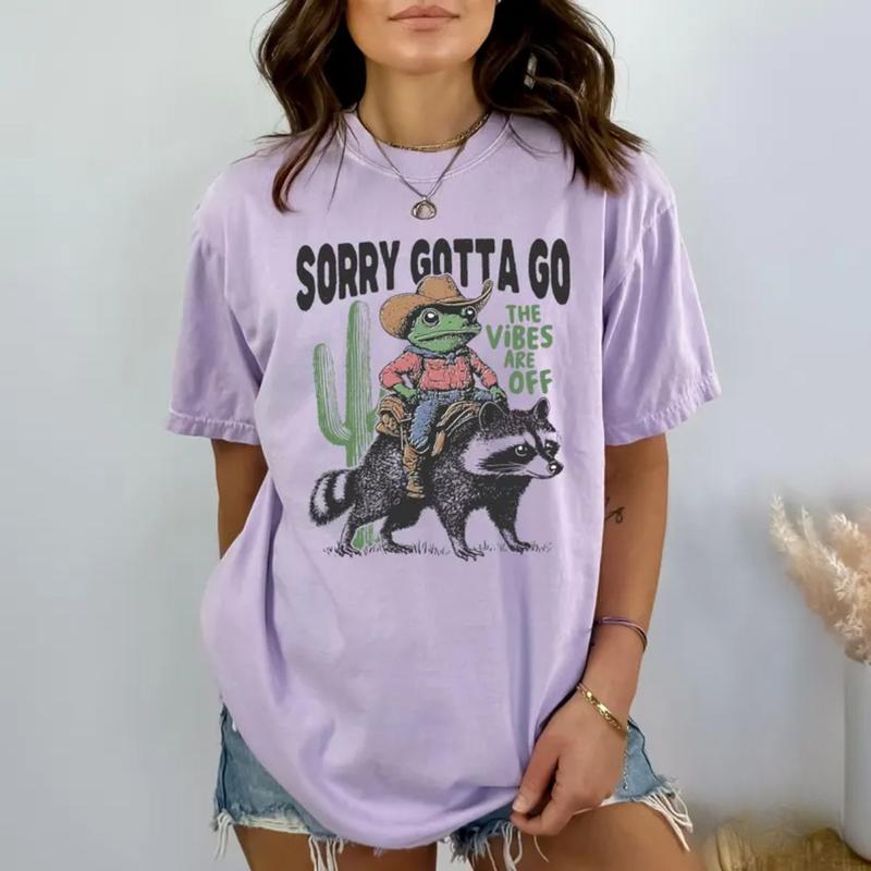 Comfort Colors Retro Vibes Are Off T-shirt, Sorry Gotta Go, Vintage Frog Tshirt, Funny Retro Shirt, Graphic Tee, Funny Unisex Aesthetic Tshirt