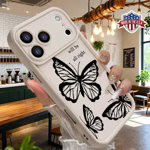 Cute Butterfly Quote Pattern Case for iPhone 17 16 15 14 Pro Max 13 12 11 XR XS Plus Air Slim Shockproof Anti Drop Protective TPU Cover