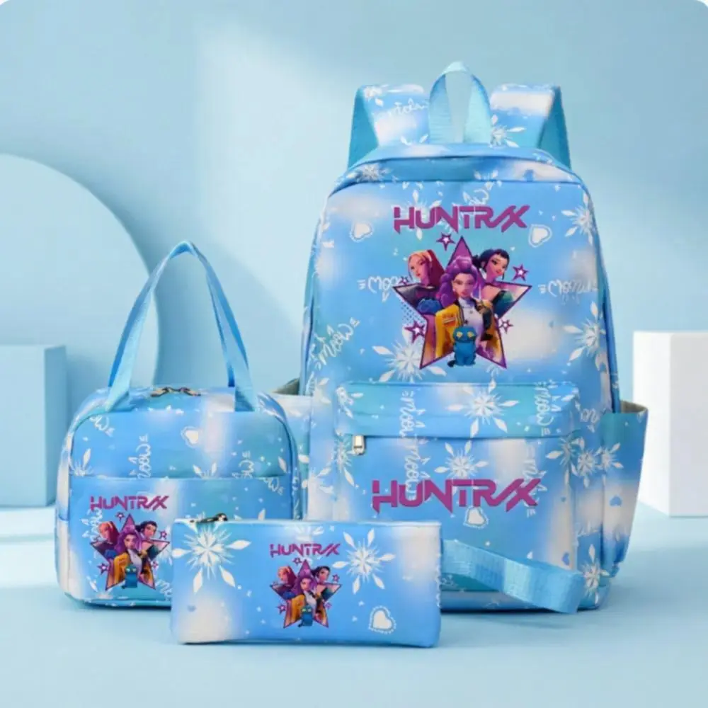 KPop Demon Hunters Printed 3Pcs/Sets Women Girl's School Bags With Lunch Bags Student Boys Girls Schoolbag Colorful