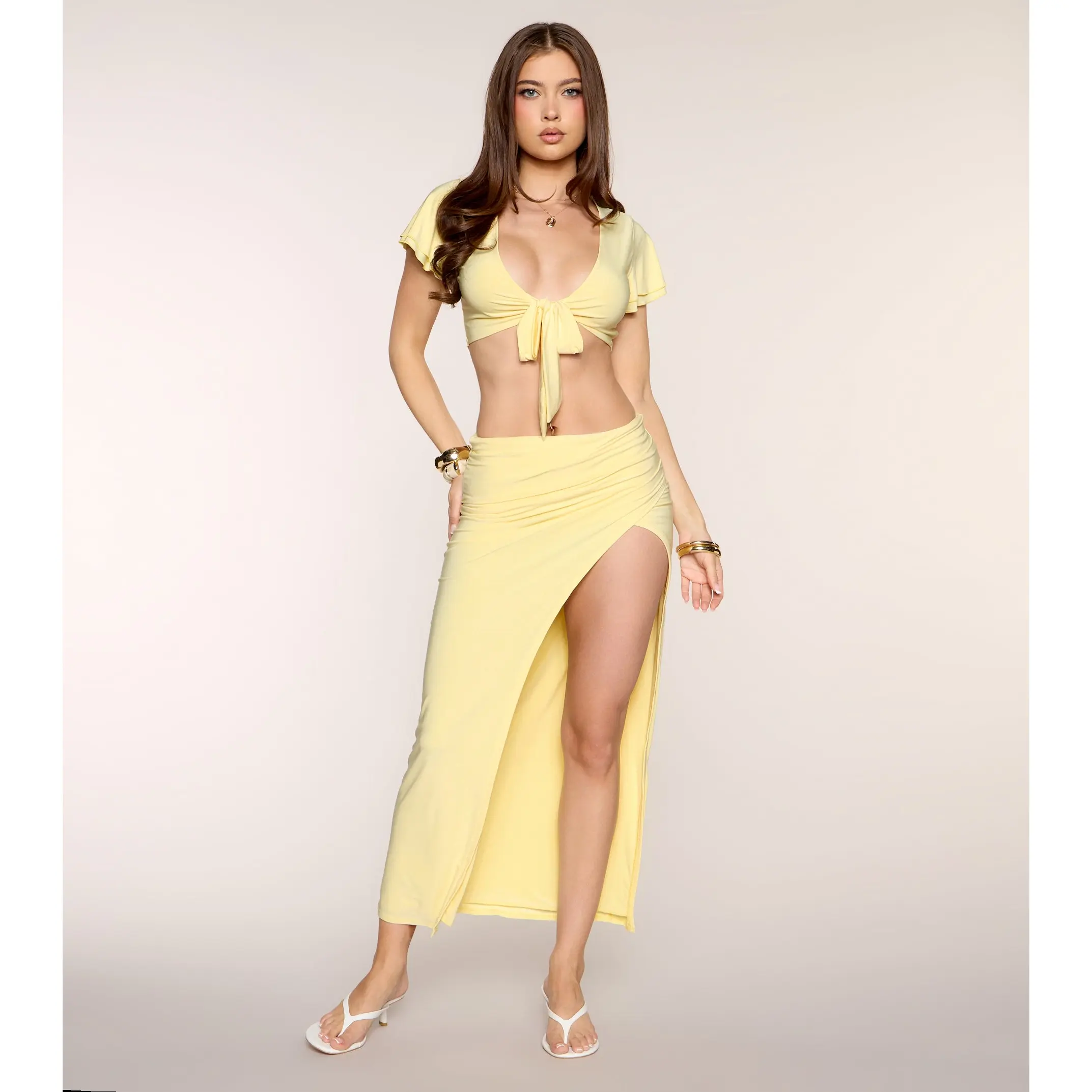 Poolside Priority Slit Maxi Skirt