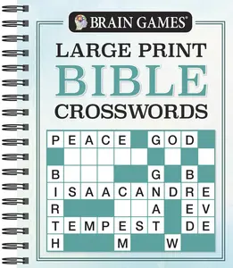 USED-Brain Games - Large Print Bible Crosswords by Publications International Ltd (Spiral-bound)
