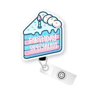 Birthday Specialist Pop Topper Swapfinity Retractable ID Badge Reel