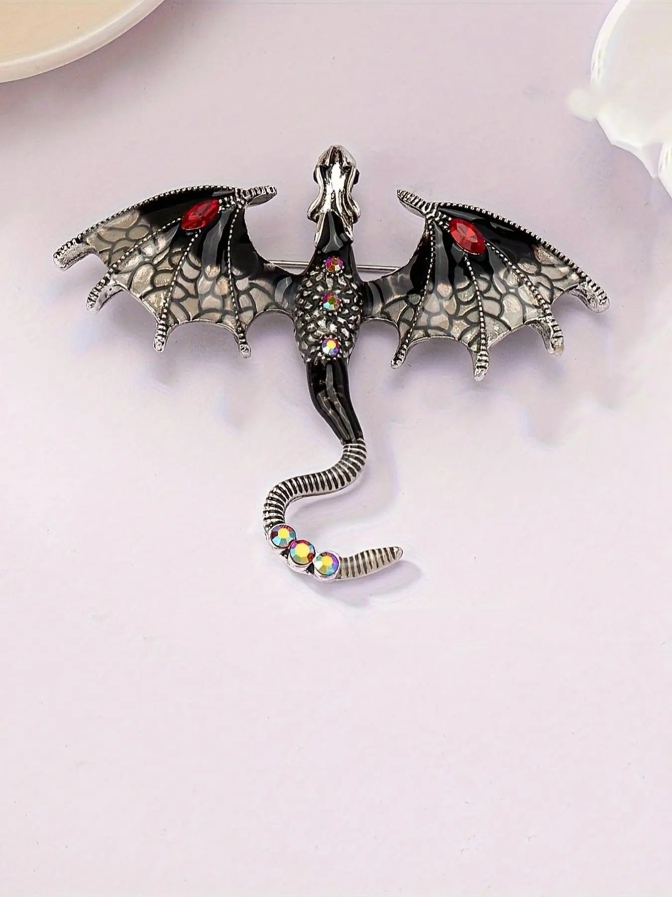 Colorblock Rhinestone Decorated Dragon Design Brooch, Animal Shaped Clothes Brooch, Fashion Accessories for Men & Women, Trendy All-match & Exquisite Sparkling Brooch for Birthday Gift, Jewelry, Brooch with Crystals