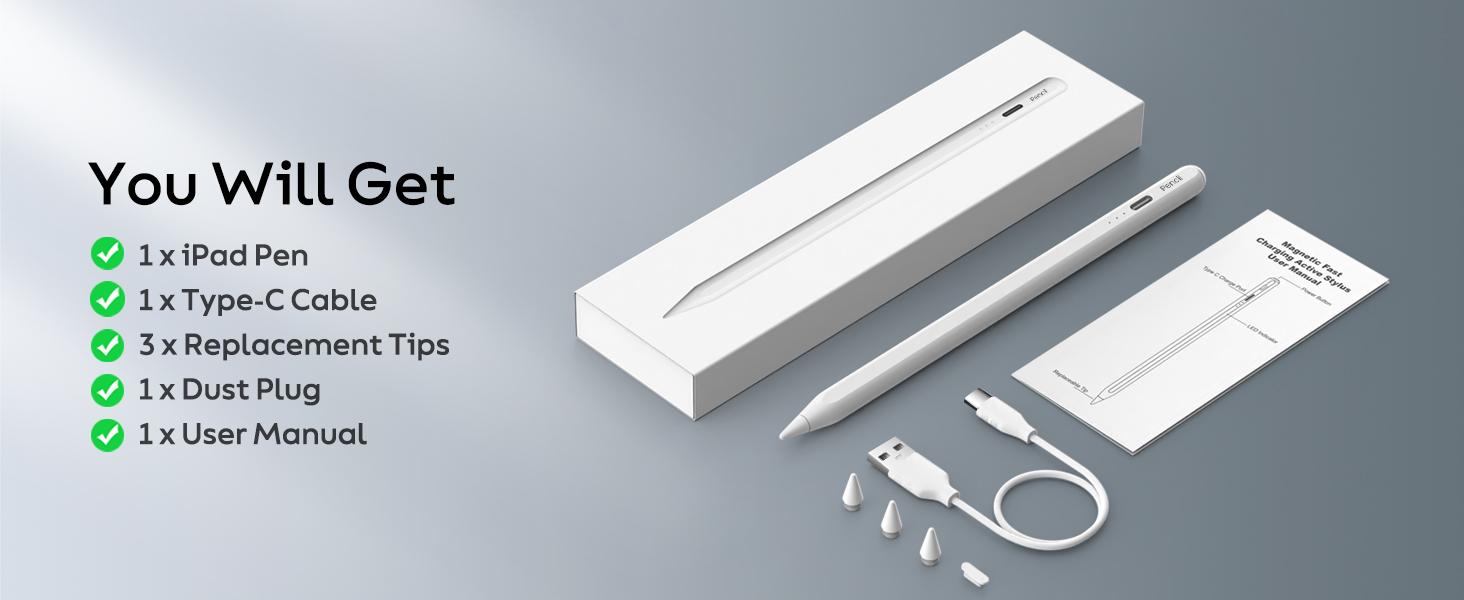 iPad Pencil, 10 Mins Fast Charging Stylus Pen with Palm Rejection, Tilt Sensitivity for iPad 6/7/8/9/10/11,Air 3/4/5/M2/M3, Mini 5/6, iPad Pro 11"/12.9"/M4 iPad Pencil, 10 Mins Fast Charging Stylus Pen with Palm Rejection, Tilt Sensitivity for iPad 6/7/8/9/10/11,Air 3/4/5/M2/M3, Mini 5/6, iPad Pro 11"/12.9"/M4