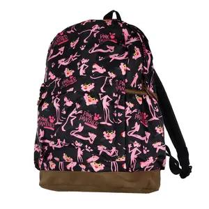 Pink Panther Backpack All-Over Character Design 16" Bag with Adjustable Straps Book Bag