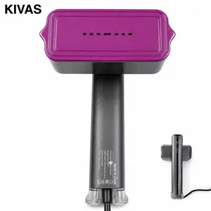 KIVAS 2-in-1 Handheld Garment Steamer, Rotatable Touch-Screen Clothes Iron with 120V-240V Dual Voltage, 30s Fast Heat Up Portable Travel Fabric Steamer