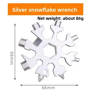 Multifunctional High-Hardness Zinc Alloy Snowflake Wrench 18-in-1 Hexagon Combination Mini Universal Wrench Lightweight