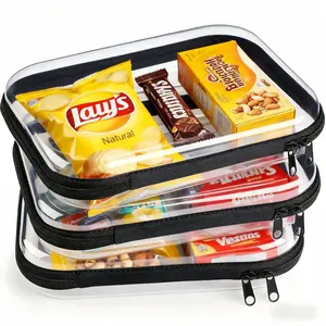 Pet Transparent Storage Box, Snacks Clothing Cosmetics Toys Classification Zipper Hard Shell Bag, Organizational Container