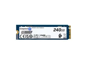 Kingston SEDC2000BM8/240G DC2000B 240 GB Solid State Drive - M.2 2280 Internal - PCI Express NVMe (PCI Express NVMe 4.0 x4) - Server Device Supported - 0.4 DWPD - 175.20 TB TBW