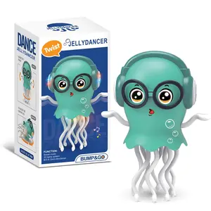 Dancing Jellyfish Baby Toy, Crawling Jellyfish Tummy Time Toy, Magic Dancing Music Crawling Toys forKids Boy Girl Birthday Gifts, Interactive Relax for Office Desk