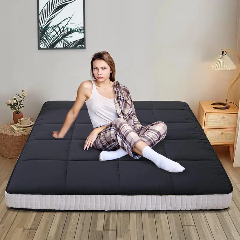 DoCred Japanese Futon Memory Foam Mattress - Full Size, Portable Foldable Mattress with Good Support, Collapsible Tatami Mat, Thick Breathable Sleeping Solution for Home, Camping (Twin/Full/Queen Sizes, Yoga Mat Compatible)