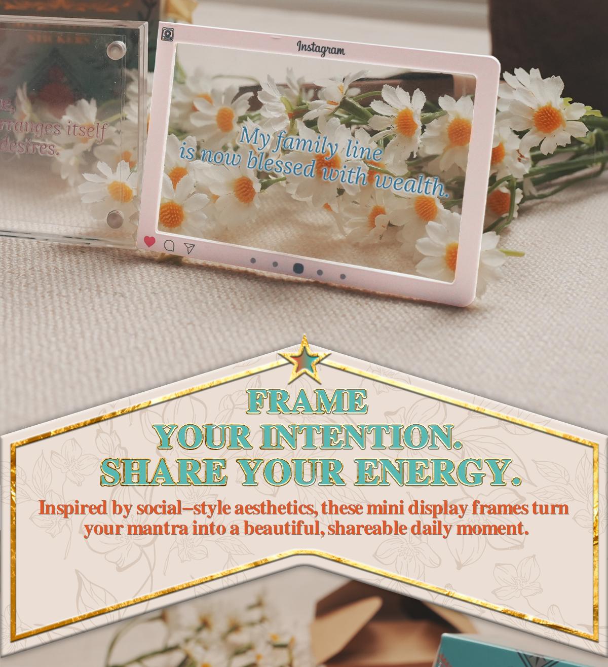 Affirmation Stickers Set Inspirational Quote Stickers with Magnetic Acrylic Display Board and 3 Mini Display Frames Positive Word Decals for Mirror Journal Laptop Desk Decor Self Love Motivation Gift Box with 30 Transparent Affirmation Cards