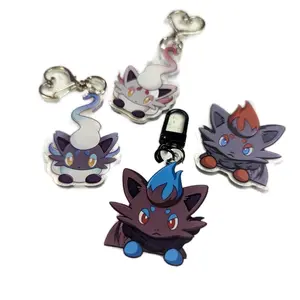 Zorua Keychains - Shiny Hisuian Zorua 2” Acrylic Charms - Perfect for Shiny Hunters