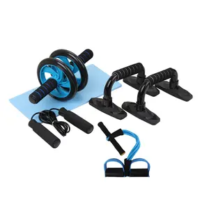 Gym Fitness Equipment Muscle Trainer Wheel Roller Kit Abdominal Roller Steel PUScope for Office Home Fitness Beauty