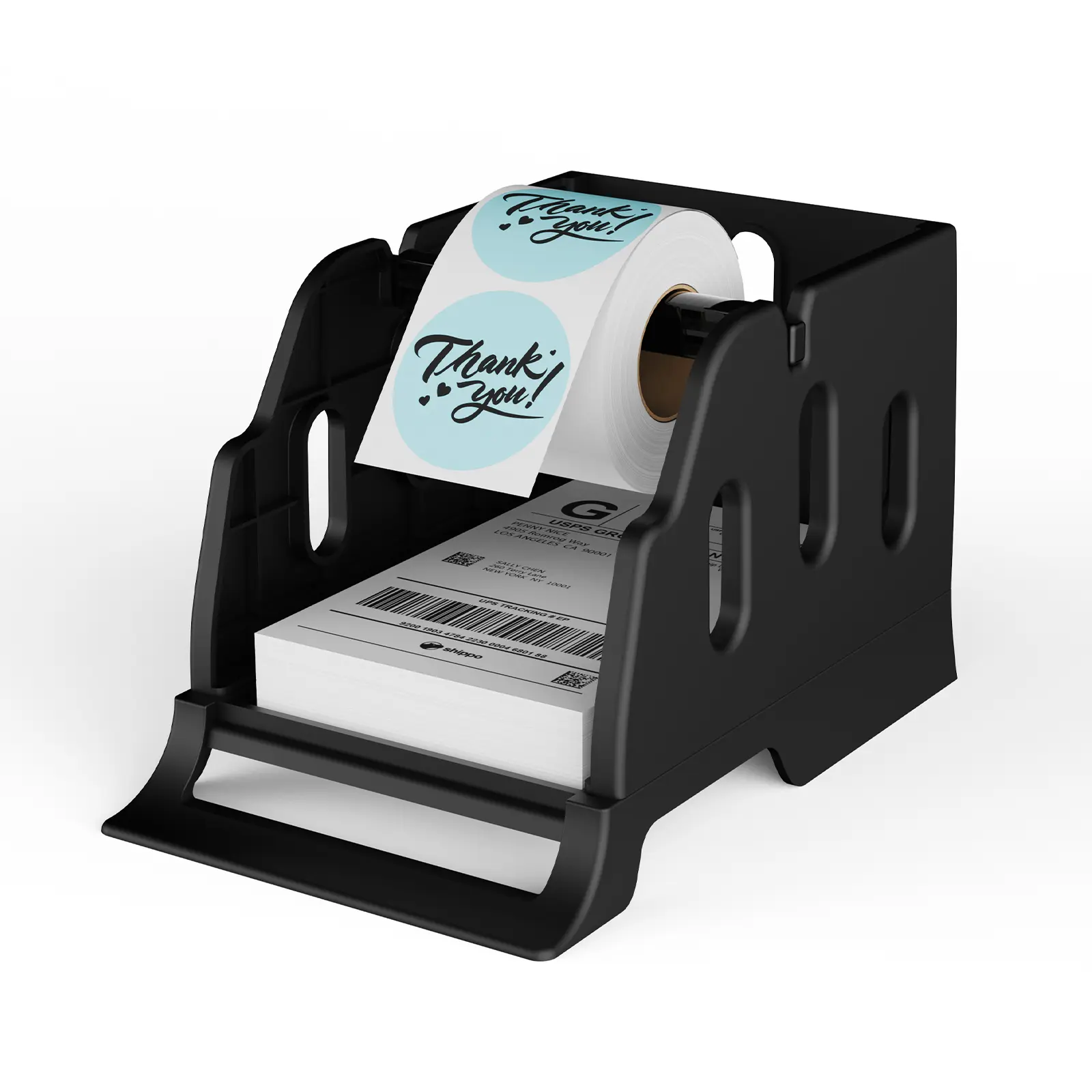 RONGTA Simple Default Black Roll Support Label Holder, Compatible with Roll & Fan-Fold Paper, Office Desk Accessories, Desk Organizer Accessory, Printer Not Included, Labels Not Included