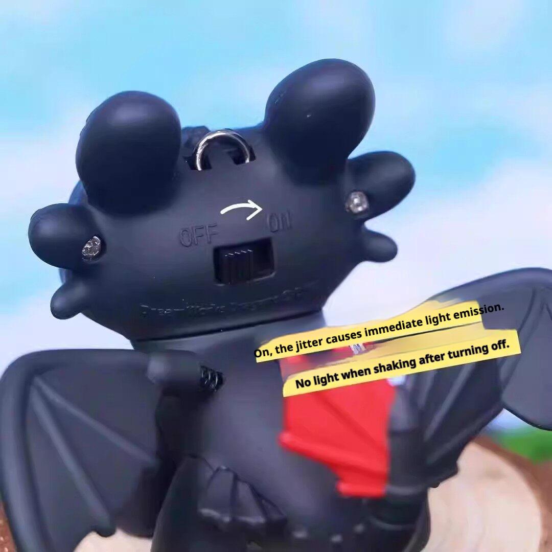 Light-Up toy  Cartoon Dragon Eye Keychain toy with LED Light – Cute PVC Dragon Bag Charm for Keys, Backpacks, Purses & Gifts, Fun Flashing Eye Light Accessory