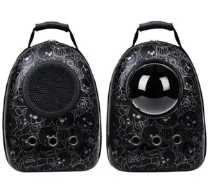 Pet Orbit Backpack - Space Capsule Design for Comfort & Style Durable PC & Oxford Fabric with Metal Zipper & Sturdy Plastic Handle 30x25x44cm