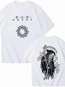 Bad Omens Shirt Bad Omens Rock Music Shirt Harajuku Bad Omens Merch Gift for Bad Omens O-Neck Short Sleeve Shirts Unisex Tops