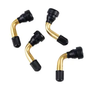 45 Degree Angled Stem Snap-in 20 Pcs Tubeless Tire Brass Valve PVR50 Base Rubber Angled Snap-in Rubber Base