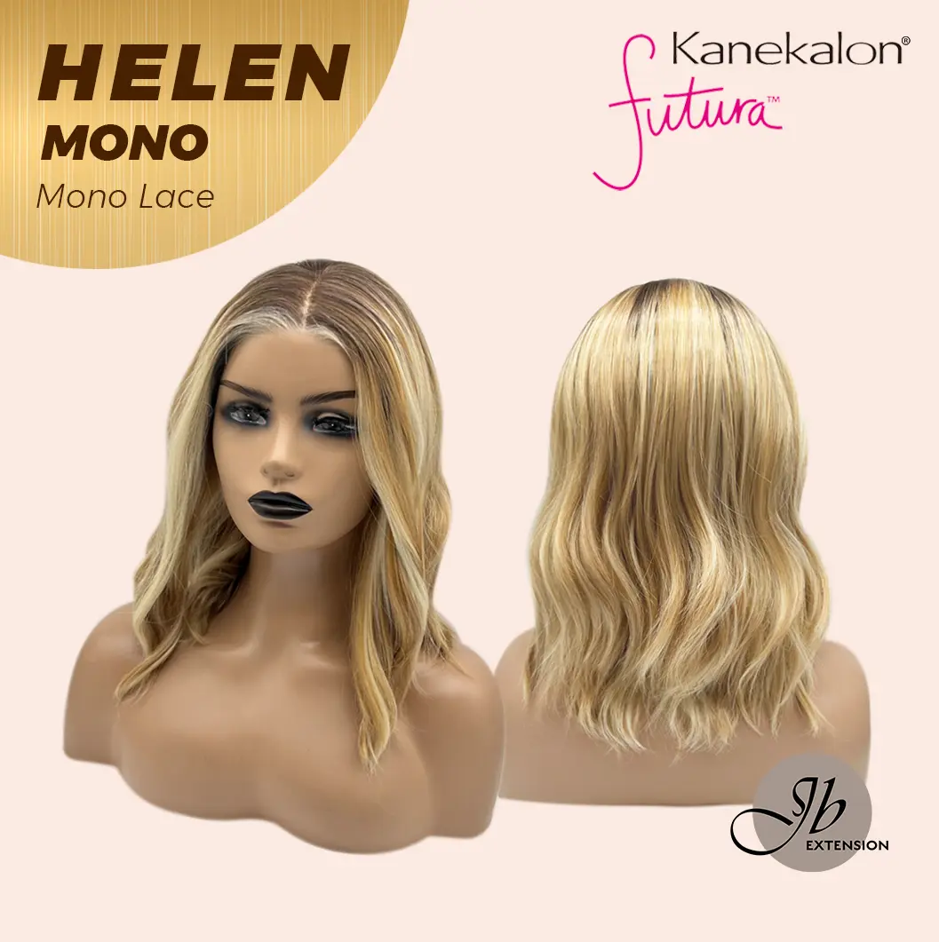 JBEXTENSION HELEN MONO Monofilament Handmade Wig 6X5 Full Monofilament Hand Tied Top Wig 14 Inches Honey Blonde Mono Lace Wig with Anti-slip Silicone Strips Glueless Wig HELEN MONO【BENDY EAR TABS】