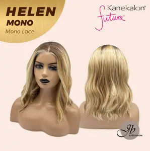 JBEXTENSION HELEN MONO Monofilament Handmade Wig 6X5 Full Monofilament Hand Tied Top Wig 14 Inches Honey Blonde Mono Lace Wig with Anti-slip Silicone Strips Glueless Wig HELEN MONO【BENDY EAR TABS】