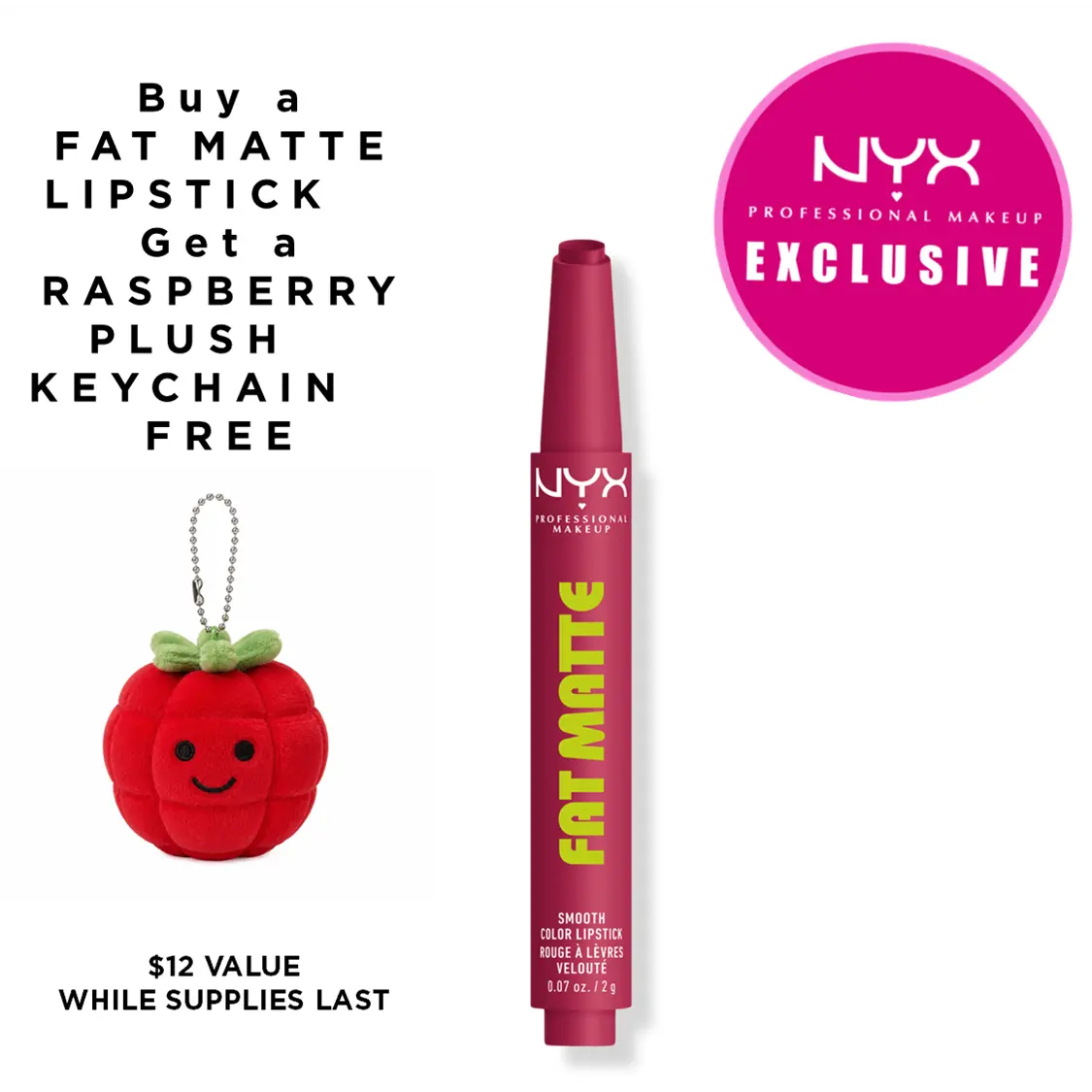 Fat Matte Lipstick - Smooth Color Lipstick with Cushion-Soft Formula - Moisutrizing, Lightweight, Creamy Pigments, NYX Professional Makeup