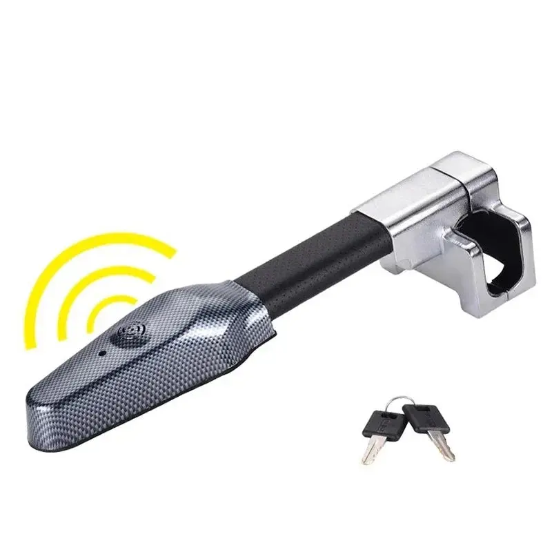 Universal Car Steering Wheel Steel Lock with Alarm, T-Lock for Maximum Protection Universal Car Steering Wheel Steel Lock with Alarm, T-Lock for Maximum Protection