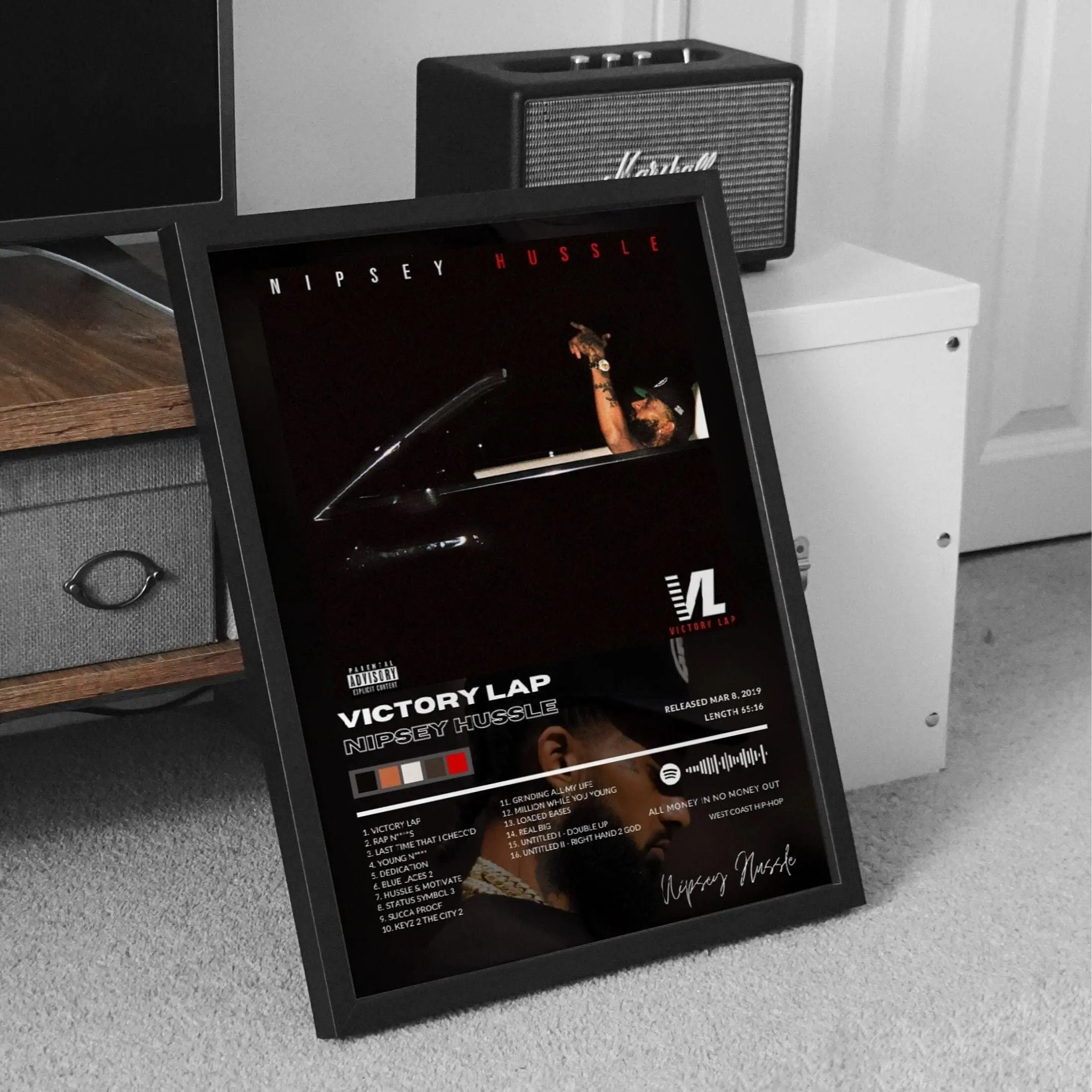 Nipsey Hussle Victory Lap Album Poster Digital Album Art Poster Wall Art Custom Poster Music Design Decor Glossy Print Friend Poster Unframe